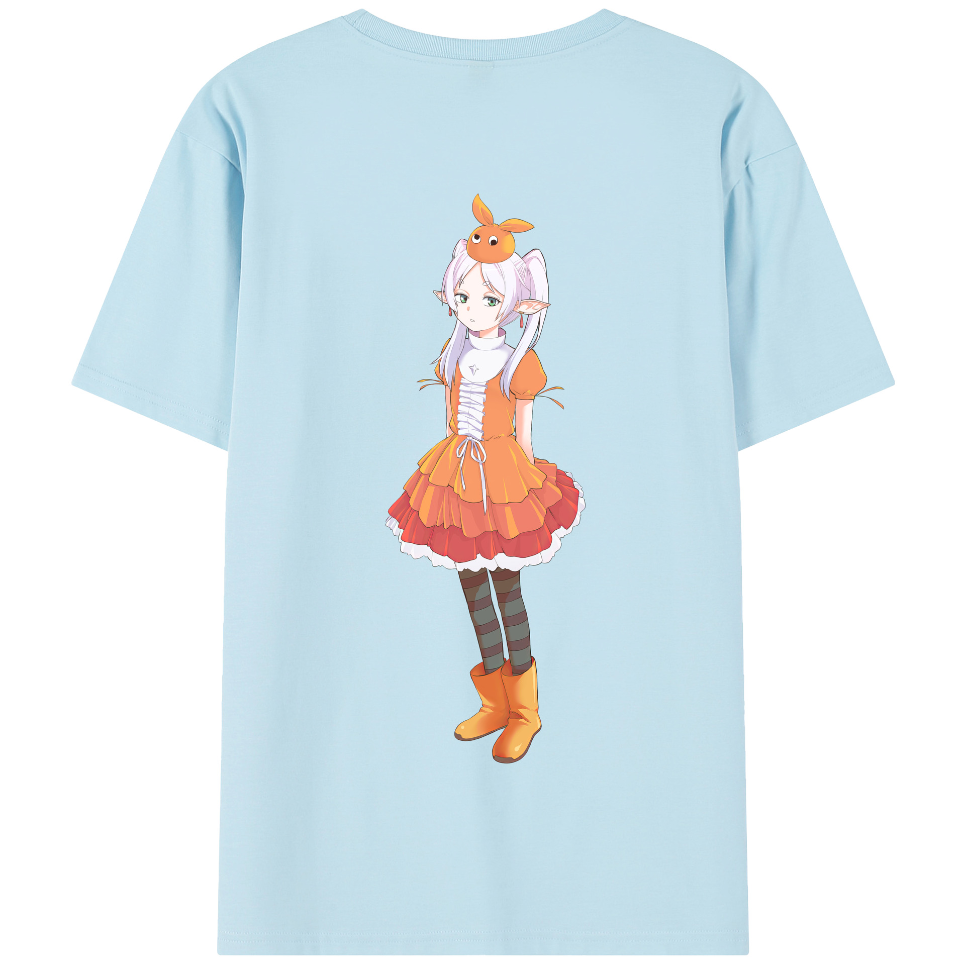 （画像用） 葬送のフリーレン Frieren 綿100％半袖Tシャツ（背面プリント）